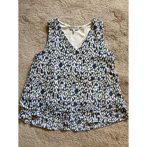 Gilli Tank Top Sleeveless Shirt Blue‎ And White Size Large